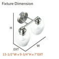 thumbnail image 6 of Aspen Creative 62335-08-2, Bathroom Vanity 2 Lights Fixture, 13-1/2" W x 9-3/4" H x 7" E, Clear Seeded Glass w/Brushed Nickel Finish, Bulb Not Included, 6 of 6