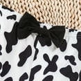 thumbnail image 4 of WOYY Girls Cow Print Flutter Sleeve Bodysuit Flared Pants Outfits Baby 2Pcs Set, Sizes 0-18 Months, 4 of 7
