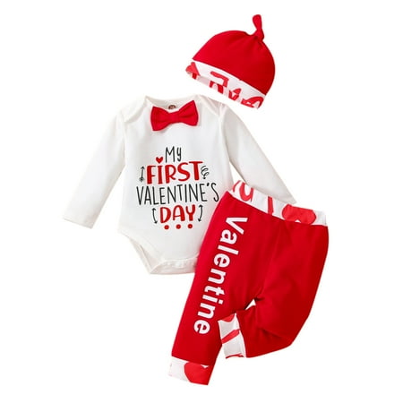 

Junior Outfits for Teen Girls Pants Romper Printed Baby Letter Boys Heart Hat Day Bodysuit Girls Outfits Toddler Valentine s Girls Outfits&Set Baby Girl Knotted Gowns