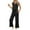 02 Black, variant on bnaln Two Piece Sets for Women Summer Vacation Travel Outfits V Neck Loose Sleeveless Tank Tops Wide Leg Pants Tracksuit Soft Cozy Loungewear Casual Sweatsuit Matching Lounge Sets