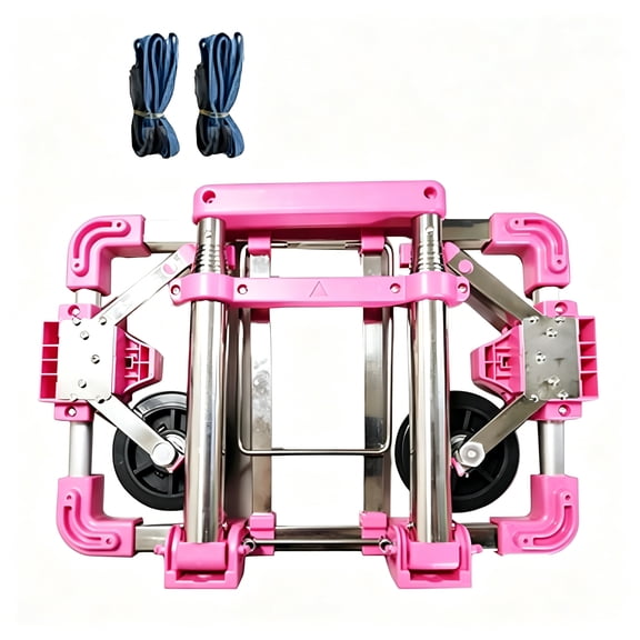 LADYGYM 2026 New Lightweight Hand Truck Portable Fold Up Hand Cart for Moving Folding Hand Truck Pink, Carrying, Transportation, Groceries, Packages, Luggage