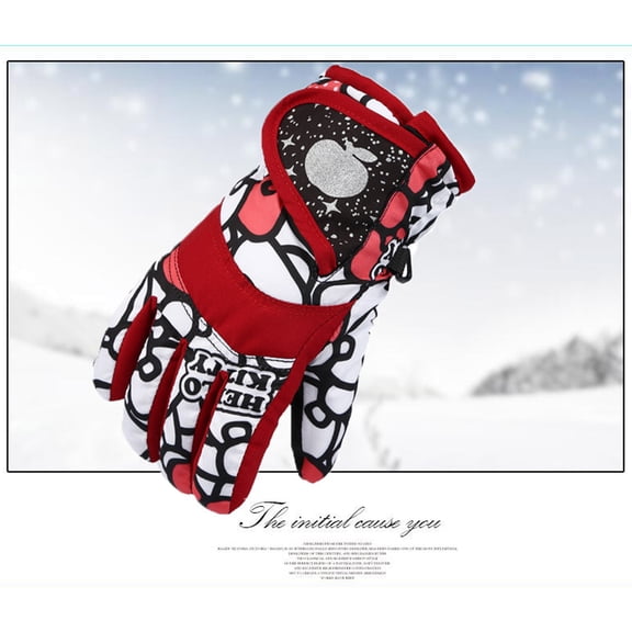 EQWLJWE Winter Gloves for Kids Boys Girls Snow Windproof Mittens Outdoor Sports Skiing Gloves Holiday Clearance