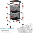 thumbnail image 5 of Rolling File Cart with 2 Storage Drawers, Under Desk Storage, Hanging File Folder Organizer with Wheels, Printer Stand Utility Craft Cart Filing Cabinet for Home Office,Black, 5 of 5