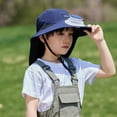 thumbnail image 5 of ZACPNCV Kids Sun Hats for Boys Girls UV Protection Baseball Cap Hats for Kids with Neck Flap Wide Brim Navy Free Size, 5 of 9