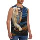 thumbnail image 2 of Fotbe Vintage Starry Sky Labrador A Men's Camiseta sin Mangas Estampada para Hombres, Playera Casual para Gimnasio, Entrenamiento, Playa-X-Large, 2 of 7