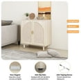thumbnail image 7 of LFGUIZO 29.7" Rattan Accent Sideboard Buffet Cabinet with 2 Arched Doors and 1 Adjustable Shelf Dining Room Coffee Bar Station or Entryway Kitchen Natural, 7 of 7