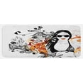 thumbnail image 1 of Feminine Kitchen Mat, Party Girl Glasses with Flowers Blossoms Ornamental Patterns Background Image, Plush Decorative Kitchen Mat with Non Slip Backing, 47" X 19", Orange Black, by Ambesonne, 1 of 1