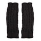 thumbnail image 1 of Guantes de punto unisex de invierno de 20 cm, mangas largas sin dedos con orificio para el pulgar para hombres y mujeres (negro), 1 of 6
