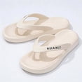 thumbnail image 3 of Women's Lightweight Flip Flops Open Toe Non Slip Shower Sandals Soft Soles Quick Drying Slides for Pool Beach Beige Size 7, 3 of 6