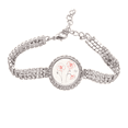 thumbnail image 1 of Planta de pintura de flores de amapola blanca Pulsera de tobillera de cadena de tenis, joyería de diamantes, 1 of 3