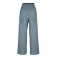 thumbnail image 6 of Patlollav Womens Cotton Linen Loose Wide Leg Pants High Waist Straight Pants Casual Pants Long Pants, 6 of 6