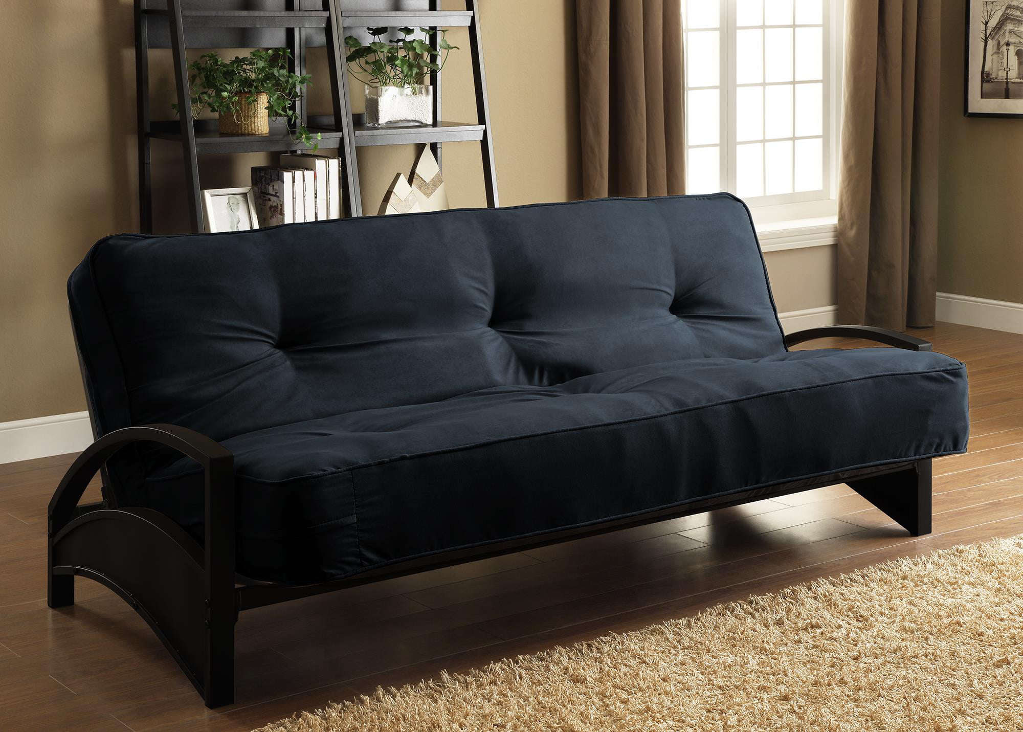 walmart 100 black frame futon with mattress sales