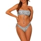 thumbnail image 1 of Conjuntos de bikini de dos piezas con tirantes y estampado floral, parte inferior triangular con lazo, trajes de baño blancos, talla X-Small, 1 of 5