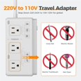 thumbnail image 3 of TSAN Convertidor de Voltaje 220 a 110V, Adaptador Europeo con 4 USB (1 USB C), Adapter Universal de Viaje con 3 Salidas CA, Regulador de Corriente con Ehufe EU UK AU IT, para Travel, Blao, 3 of 5
