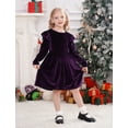thumbnail image 4 of IDOPIP Toddler Baby Girls Velvet Tutu Dress Ruffle Long Sleeve Princess Pageant Party Wedding Dresses Fall Winter Clothes Infant Kids Birthday Holiday Playwear Dresses Outfits, 4 of 10
