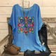 thumbnail image 2 of Camiseta de Mujer Camiseta de Manga Corta Impresión Casual Raglan Suelto de Lino Top Blusas, Cuello de la Tripulación, 2 of 4