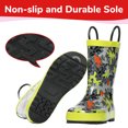 thumbnail image 6 of Landchief Toddler Rain Boots, Kids Rain Boots Waterproof Rubber Boots for Girls and Boys with Fun Patterns and Easy-On Handles, Size 10, Camo Block, 6 of 7
