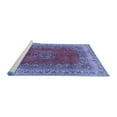 thumbnail image 2 of Ahgly Company Machine Washable Indoor Rectangle Medallion Blue Traditional Area Rugs, 8' x 10', 2 of 4