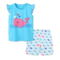 thumbnail image 6 of Toddler Boys and Girls Summer Outfits Casual Round Neck Sleeveless Tank Top and Shorts Solid Color Comfy 2 Piece Outfit Sky Blue 5-6 Years, 6 of 7