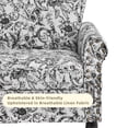 thumbnail image 4 of DREAMSIDEA Accent Chairs Set of 2 Upholstered Pattern Morden Armchair Comfy Linen Fabric Reading Chairs for Living Room,Rococo Black, 4 of 7