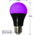 thumbnail image 7 of UV LED Black Light Bulbs 2 Pack, A19 E26 9W Blacklight Bulb for Glow in The Dark, UVA Level 385-400nm, Blacklight Light Bulbs for Parties Body Paint Fluorescent Poster Pet Stains, 7 of 7