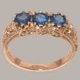 thumbnail image 2 of LBG British Made 14k Rose Gold Natural Sapphire Womens Statement Ring - 33 size options - Size 10.5, 2 of 7