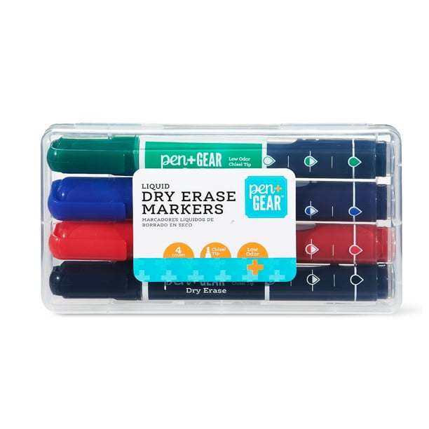 Pen Gear Liquid Dry Erase Markers Assorted Colors 4 Count Walmart pen-gear-liquid-dry-erase-markers-assorted-colors-4-count-walmart