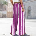 thumbnail image 4 of Aobny Baggy Pants Striped Gaucho Women Pink Pants Full High Waisted Culottes Pants for Womens, 4 of 8