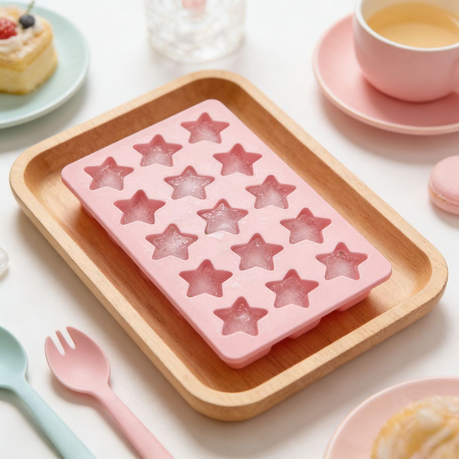UJMNHYGT Ice Cube Trays Easy Release, Flexible Silicone Ice Cube Molds with Removable Lid, Reusable Freezer Ice Trays Stackable for BPA Free