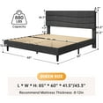 thumbnail image 4 of EnHomee Queen Size Bed Frame with Headboard Upholstered Bed Frame Queen with Storage Queen Size Bed Frame with Charge Station Gray, No Box Spring Needed, Noise Free, 4 of 9