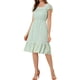 thumbnail image 1 of Vestido Midi de Invitada de Boda para Mujer INSPIRE CHIC con Cuello Cuadrado, Mangas de Volante y Estampado Floral en Verde Menta Talla M, 1 of 5