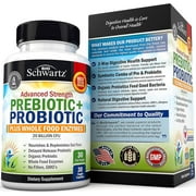 BioSchwartz Prebiotics and Probiotics with Digestive Enzymes for Adults, 30 Capsules