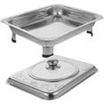 thumbnail image 3 of SHISUYAN 1pc Stainless Steel Buffet Dish Dish Tray Rectangular Canteen Basin with Cover, 3 of 9