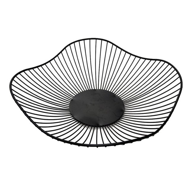 Estante del tenedor de la cesta de la exhibición de la del cuenco de fruta del metal del alambre revestido antioxidante B_Negro_S Baoblaze Canasta de frutas