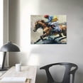thumbnail image 4 of Orinice Horse Racing Fine Art Aesthetic Poster & Print Wall Painting for Home Decor Canvas Print Living Room Bedroom Office Wall Decor 16x12in, 4 of 6