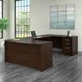 thumbnail image 6 of Bush Business Furniture Right Hand 3 Position Sit to Stand U Desk w/File Cabinet Cherry SRC123MRSU, 6 of 9