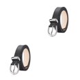 thumbnail image 2 of Guardurnaity Cinturón de moda de cuero para mujer - Accesorio imprescindible para cinturón de atuendo para mujer Cinturón de cuero negro 110cm negro 110cm 2Conjunto, 2 of 6