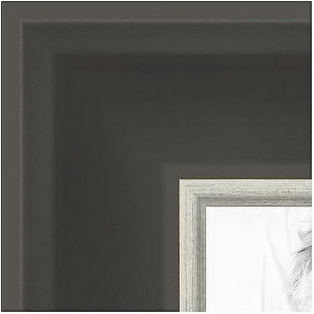 5x22 Inch Black Picture Frame, This 2.00 Inch MDF Frame is Black Velvet with Silver - 2" - Comes with Economy and Corrugated Backing (2WOMBW285-1231-5x22)