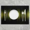 thumbnail image 2 of Abstract Ombre Placemat for Kitchen Dining Table Decor Indoor Outdoor 18"x12", Yellow and Black Placemats Set of 4 Yellow and Black Striped Table Place Mats, Geometry Stripes, 2 of 4