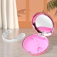 thumbnail image 3 of Portable Retainer Case with Mirror Waterproof Dustproof with Vent Holes Storage Boxes Silicone Liner with Aligner Remover Tool , Rose Gold, 3 of 9