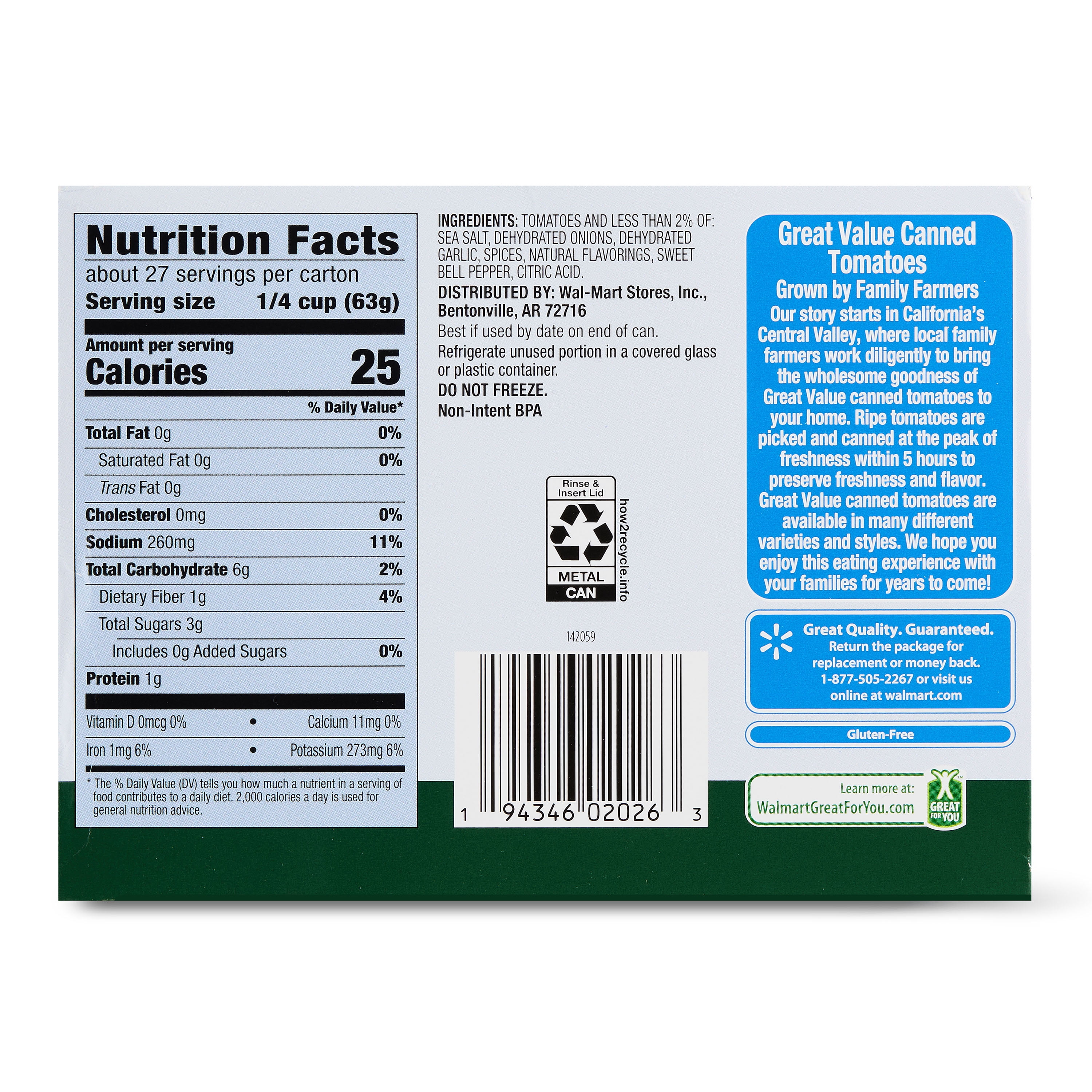 Great Value Tomato Sauce, 15 oz Can, 4 Count