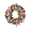 thumbnail image 2 of HomelyJoy 14 Inch Outdoor Christmas Wreath for Front Door, Candy Cane & Pom-Pom Holiday Door Wreath, Durable All-Weather Frosted Pine Design for Windproof Home Decor, 2 of 9