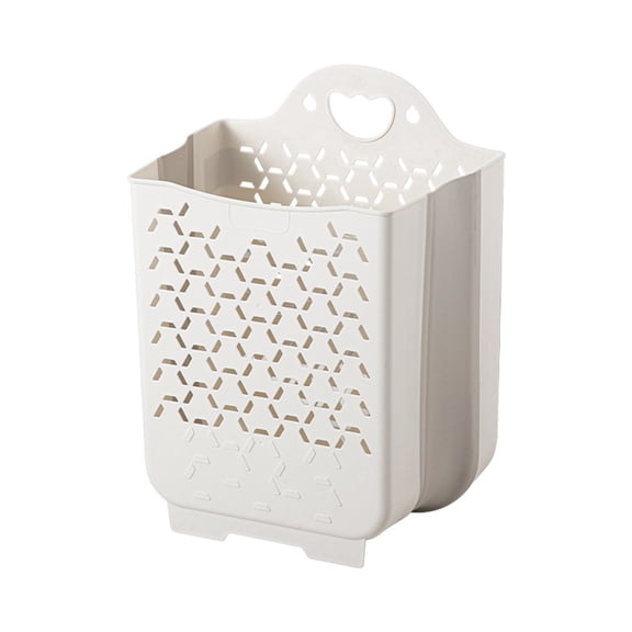 Gemdeck Foldable Plastic Laundry Basket Flexible Hamper, White
