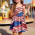 thumbnail image 2 of Faraee 4th of July Toddler Girl Outfit Smocked USA Sleeveless Dress Kids Summer Patriotic Clothes American Flag Sundress (2-3T,Brick Red), 2 of 5