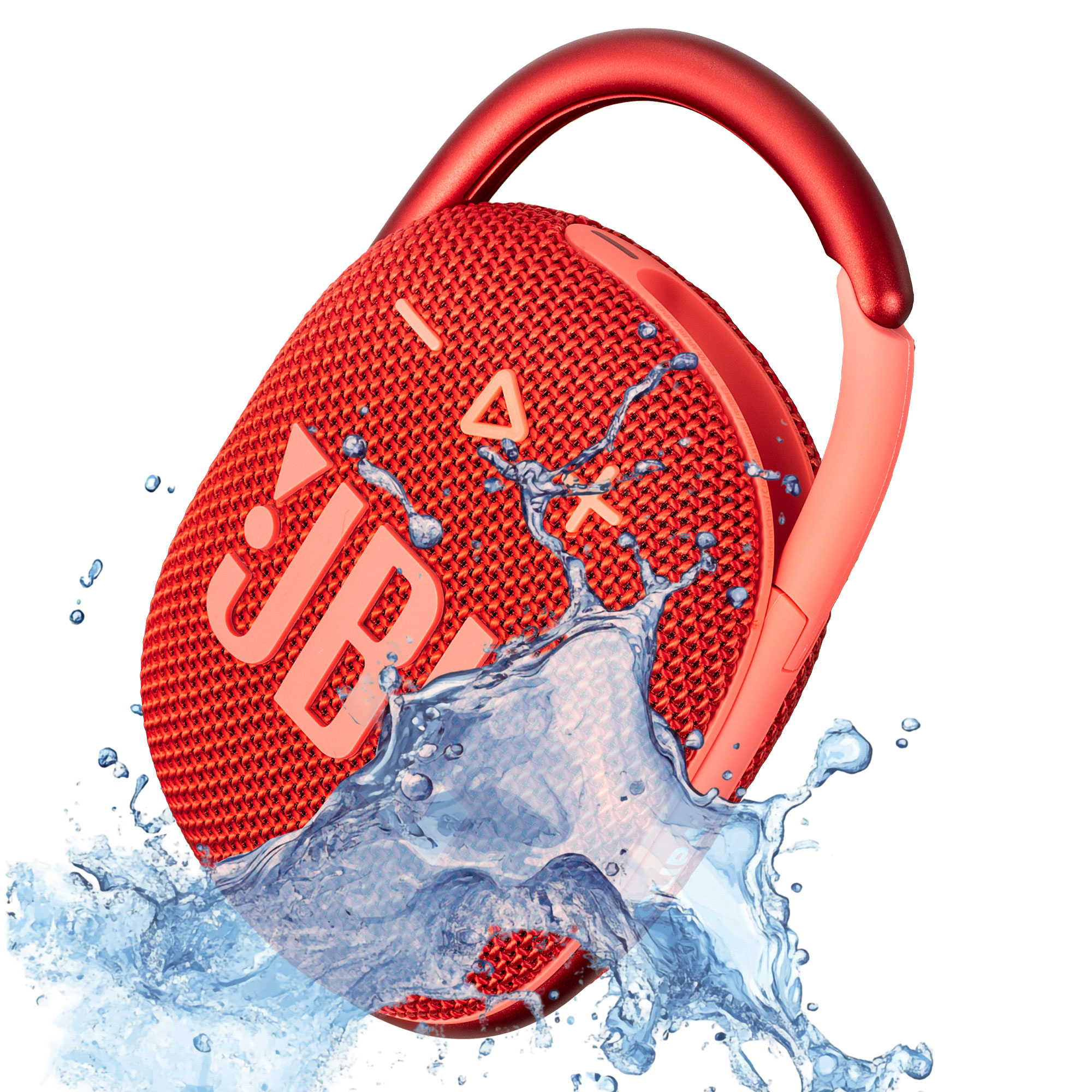 JBL Clip 4 Portable Speaker (Red), IP67 Waterproof with USB Adapter (International Model)