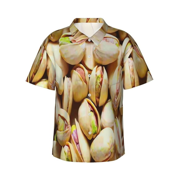 Nuts Hawaiian Shirts For Men, Summer Short-Sleeve Relaxed-Fit Button-Down Shirts Small