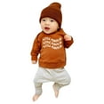thumbnail image 3 of Gerichy Toddler Baby Boy Clothes Fall Winter Outfit, Toddler Boys Girls Long Sleeve Pumpkin Letter Prints T Shirt Pullover Tops Pants Outfits, 3 of 9