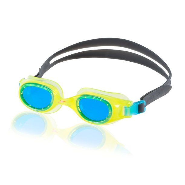 Speedo Jr. Hydrospex Mirrored Swim Swimming AntiFog Goggles Yellow