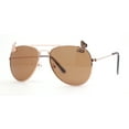 thumbnail image 2 of Kids Size Girls Butterfly Metal Jewel Pin Aviator Sunglasses Gold - Brown, 2 of 4
