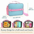 thumbnail image 5 of ComfiTime Lunch Bag for Kids – Insulated Lunch Box for Girls and Boys, Cute Reusable Cooler Bag with Zipper Pockets, Bottle Holder, Padded Handles and Shoulder Strap (Pink Mermaid Scales), 5 of 16